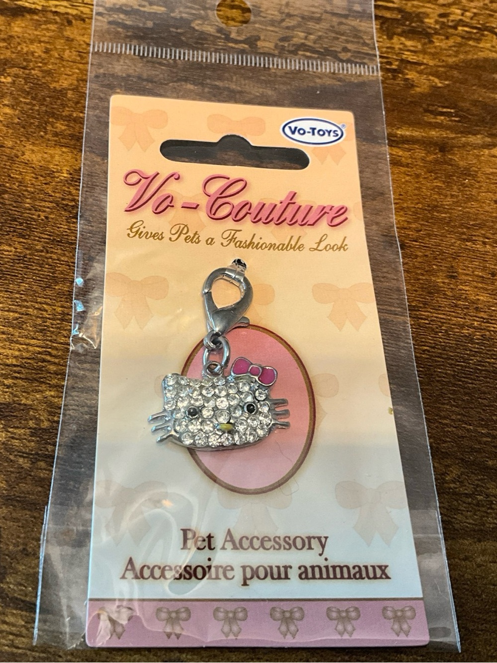 Vo-Toys Vo-Couture Pet Dog Cat Collar Charm Kitty Head Sparkly